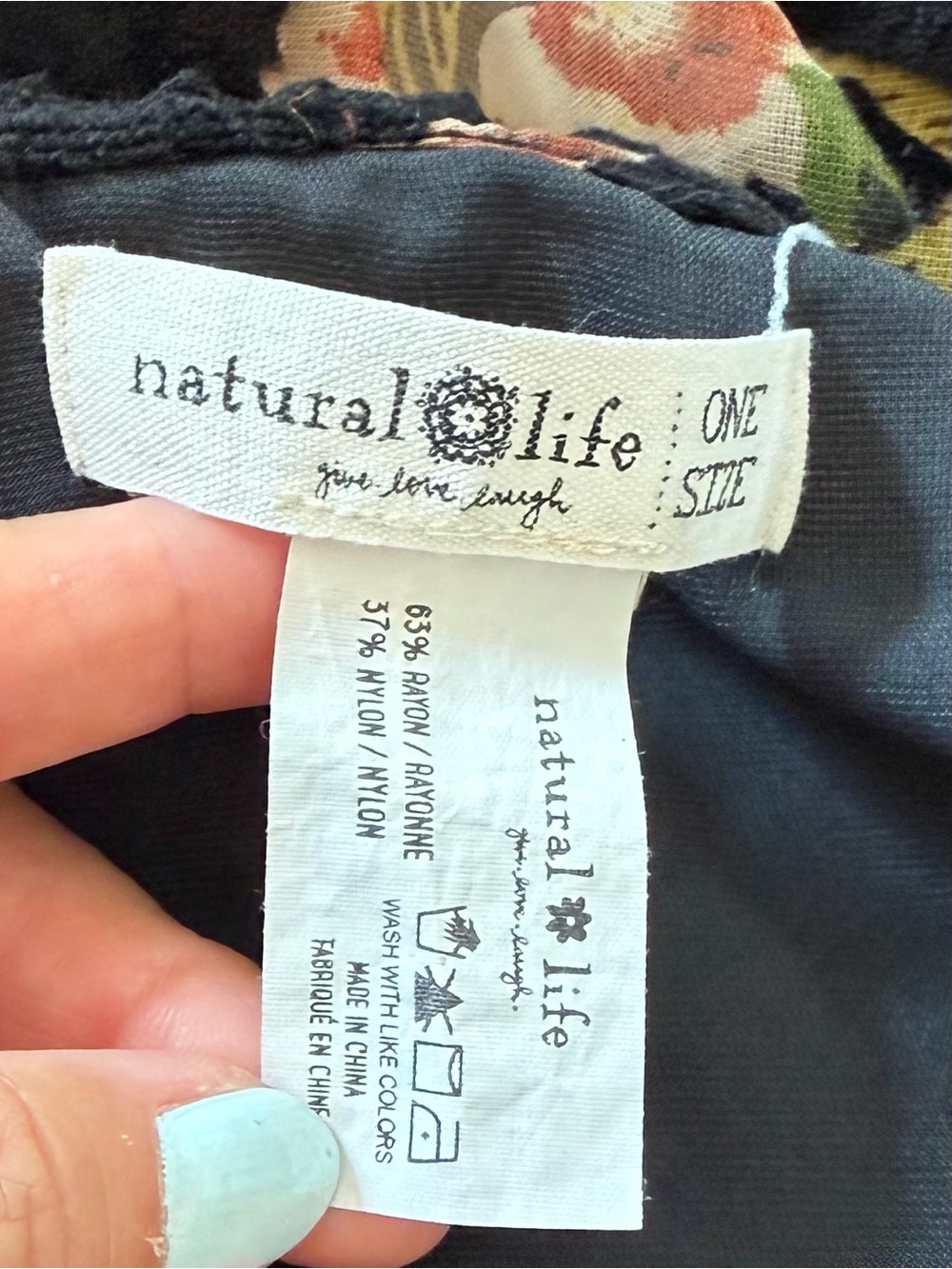 Natural Life Kimono Black floral velvet burnout Open kimono women’s Onesize - Picture 3 of 7